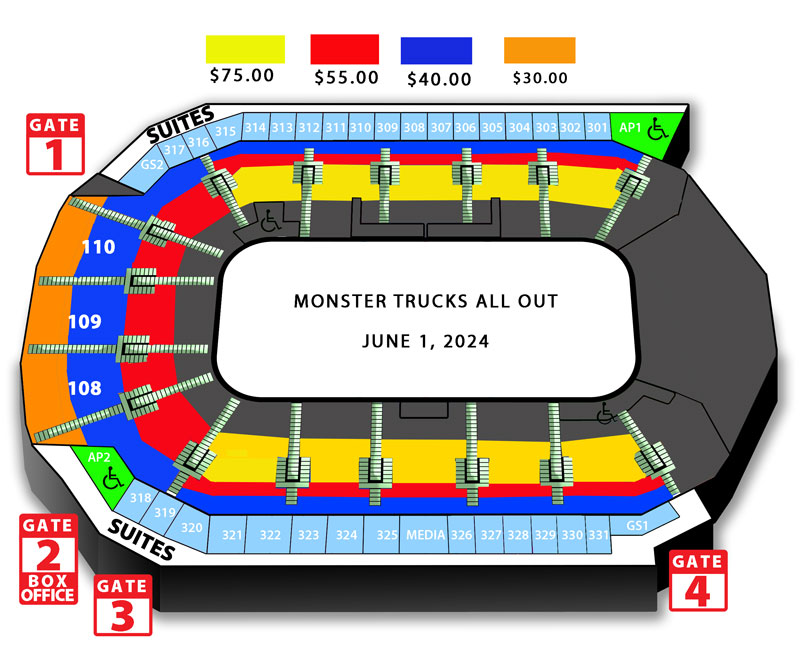 Monster Trucks seating chart